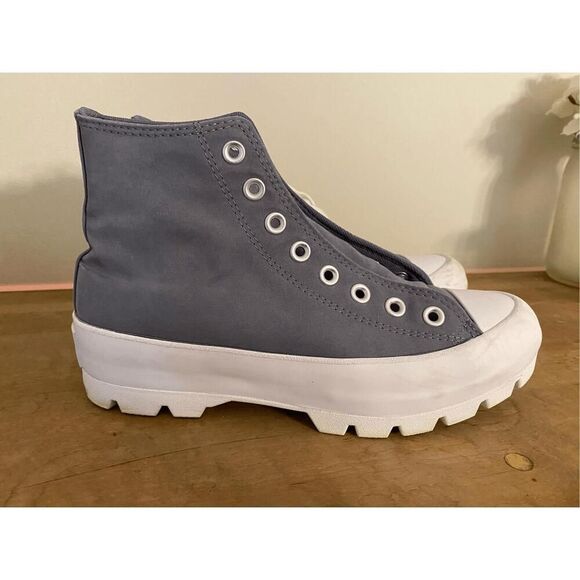 Converse size 9 womens Chuck Taylor All Star Lugged grey White sneakers shoes - Picture 2 of 7